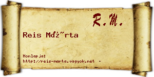 Reis Márta névjegykártya